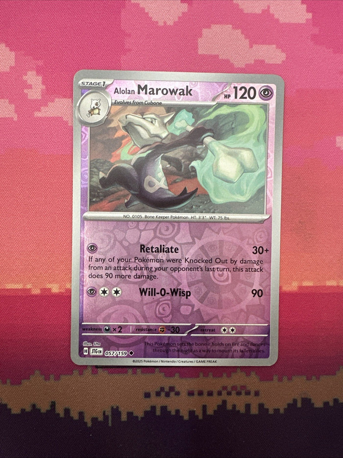Pokemon Card Alolan Marowak Journey Together Reverse Holo 057/159 Near Mint