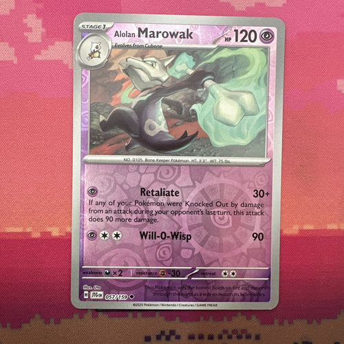 Pokemon Card Alolan Marowak Journey Together Reverse Holo 057/159 Near Mint