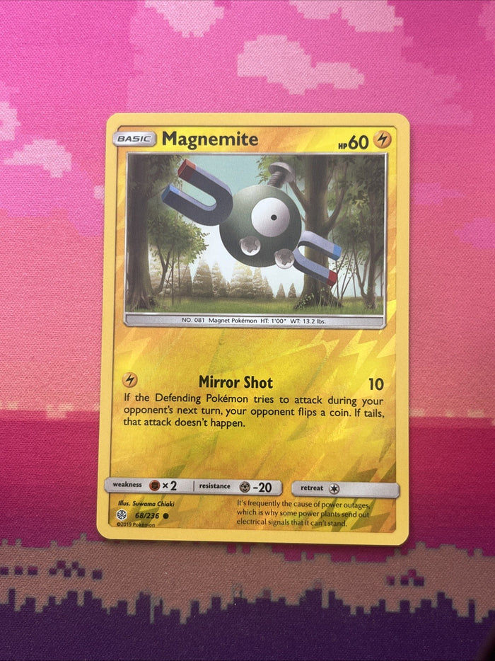 Pokemon Card Magnemite Cosmic Eclipse Reverse Holo 68/236 Near Mint