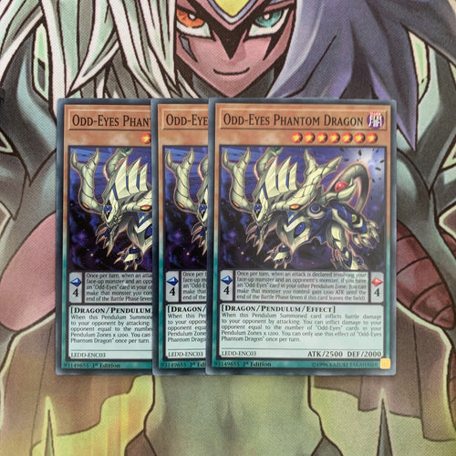 LEDD-ENC03 x3 Odd-Eyes Phantom Dragon Common Excellent Condition Yugioh