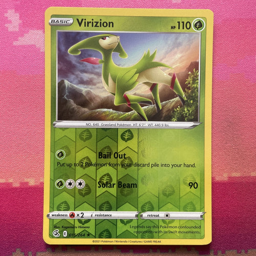 Pokemon Card Virizion Fusion Strike Reverse Holo 015/264 NM