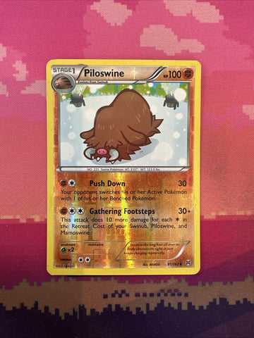 Pokemon Card Piloswine Breakthrough Reverse Holo 81/162 Near Mint