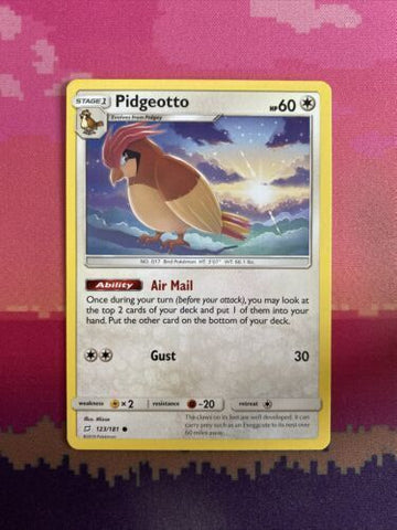 Pokemon Card Pidgeotto Team Up Common 123/181 Near Mint