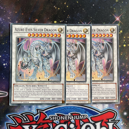 LDK2-ENK39 x3 Azure-Eyes Silver Dragon Common Playset Yugioh