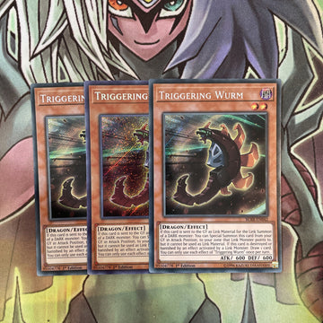 BLRR-EN042 x3 Triggering Wurm Secret Rare Excellent Condition Yugioh