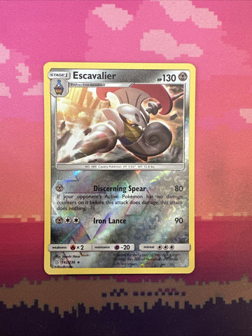 Pokemon Card Escavalier Unified Minds Reverse Holo Rare 142/236 Near Mint