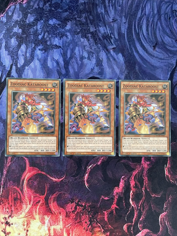 MACR-EN027 x3 Zoodiac Kataroost - Common - Unlimited Edition Yugioh