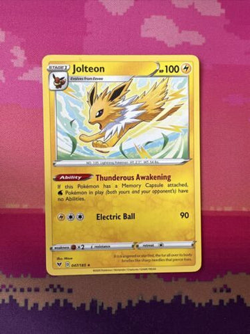 Pokemon Card Jolteon Vivid Voltage Rare 047/185 Near Mint