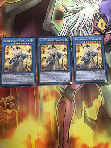 RATE-EN038 3x Rare Shinobaron Peacock 1st Edition Yugioh