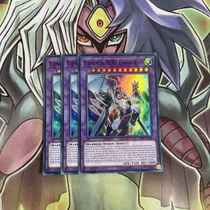 SAST-EN036 x3 Elemental HERO Cosmo Neos Super Rare Excellent Conditon Yugioh