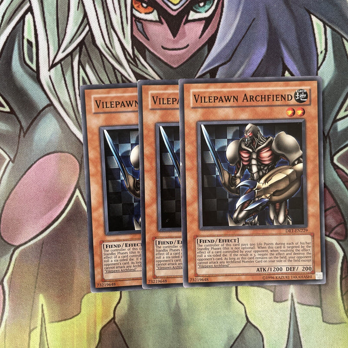 DR1-EN229 x3 Vilepawn Archfiend Common Excellent Condition Yugioh