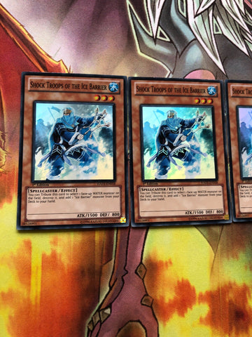 HA03-EN018 x3 Shock Troops of the Ice Barrier Super Rare YuGiOh x3 (back)