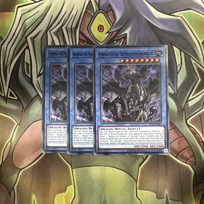 OP15-EN021 x3 Amorphactor Pain, The Imagination Dracoverlord Excellent Yugioh