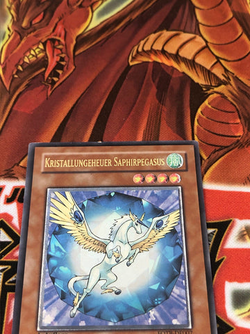 Kristallungeheuer Saphirpegasus Ultimate Rare FOTB-DE007 1. Auflage NM Yugioh (back)