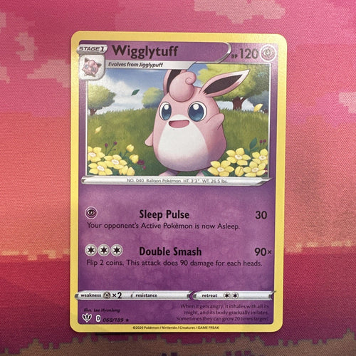 Pokemon Card Wigglytuff Darkness Ablaze Rare 068/189 Near Mint