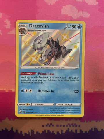 Pokemon Card Dracovish SV036/SV122 Shiny Vault Shing Fates Near Mint