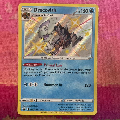 Pokemon Card Dracovish SV036/SV122 Shiny Vault Shing Fates Near Mint