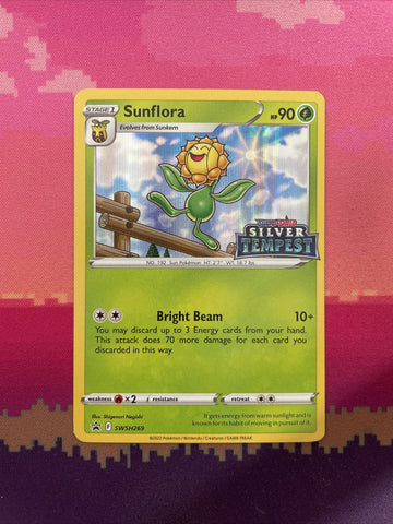 Pokemon Card Sunflora SWSH269 Black Star Promo STAMPED Silver Tempest Near Mint