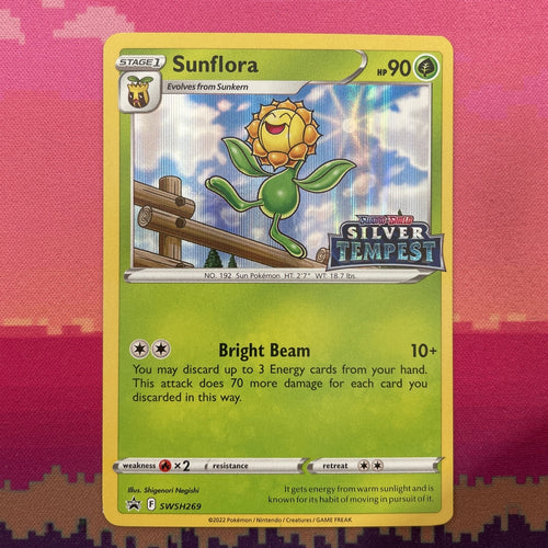 Pokemon Card Sunflora SWSH269 Black Star Promo STAMPED Silver Tempest Near Mint