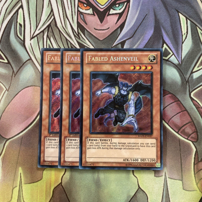 HA03-EN037 x3 Fabled Ashenveil Secret Rare Excellent Condition Yugioh