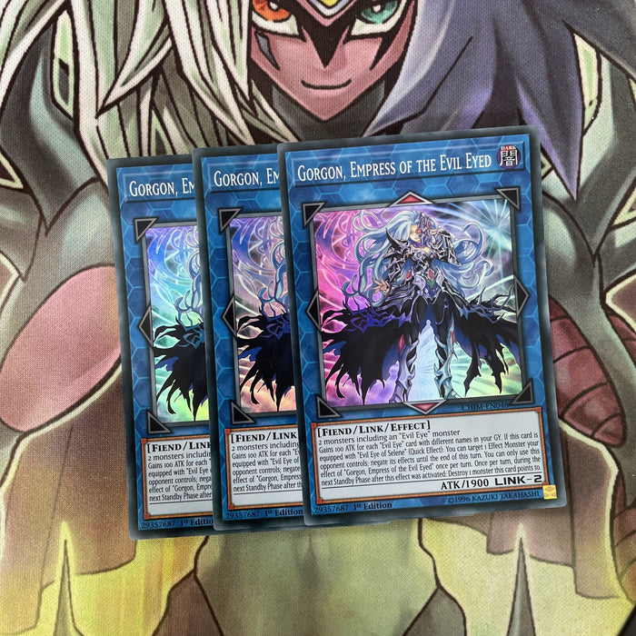 CHIM-EN048 x3 Gorgon, Empress of the Evil Eyed Super Excellent Condition Yugioh