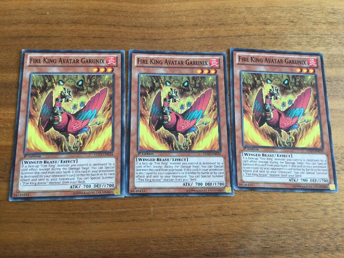 LTGY-EN034 x3 Fire King Avatar Garunix Yugioh Playset