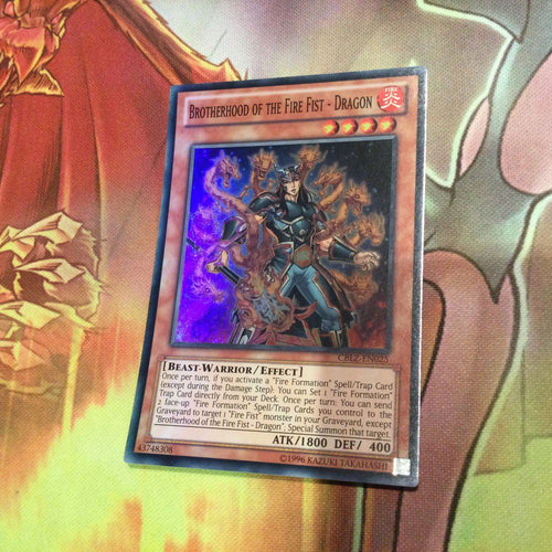 CBLZ-EN025 BROTHERHOOD OF THE FIRE FIST- DRAGON Super Rare UNL Ed YuGiOh Card