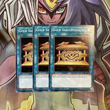 SDAZ-EN027 x3 Gold Sarcophagus Common Excellent Condition Yugioh
