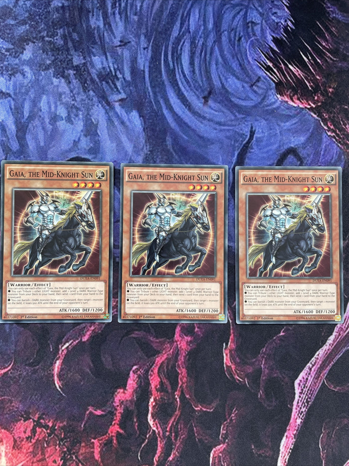 DUEA-EN091 x3 Gaia, the Mid-Knight Sun Common 1st Edition Mint Yugioh!