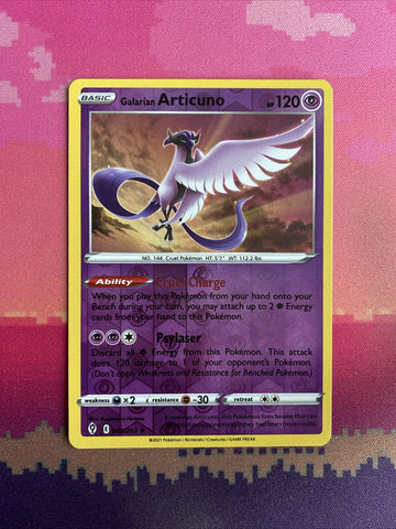 Pokemon Card Articuno Evolving Skies Reverse Holo Rare 063/203 Near Mint