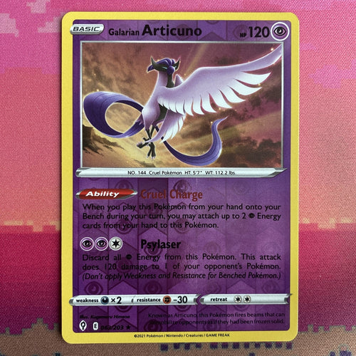 Pokemon Card Articuno Evolving Skies Reverse Holo Rare 063/203 Near Mint