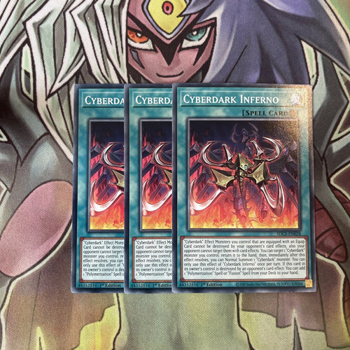 SDCS-EN028 x3 Cyberdark Inferno Common Excellent Condition Yugioh