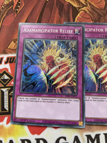 SESL-EN012 ADAMANCIPATOR RELIEF YUGIOH CARDS X3 (back)