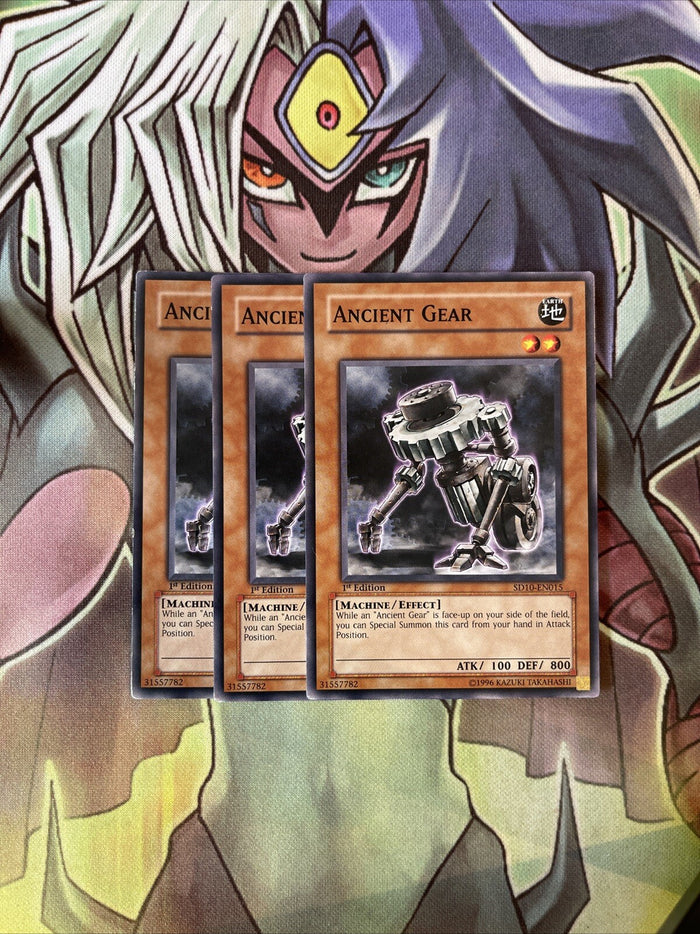 SD10-EN015 x3 Ancient Gear Common Excellent Condition Yugioh