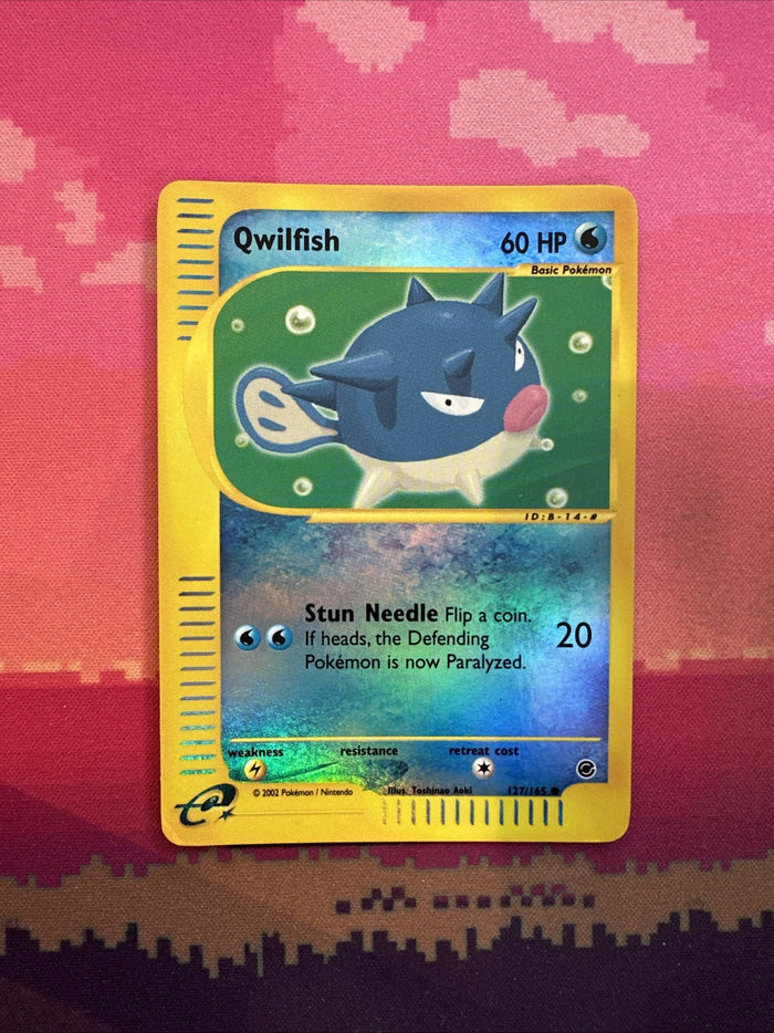 Pokemon Card Qwilfish Expedition Reverse Holo 127/165 Light Play