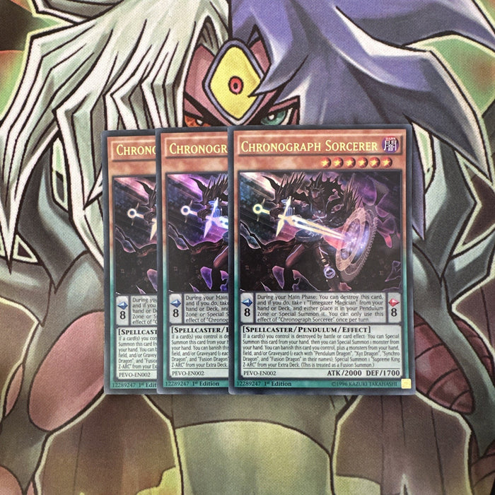 PEVO-EN002 x3 Chronograph Sorcerer Ultra Rare  Excellent Condition Yugioh