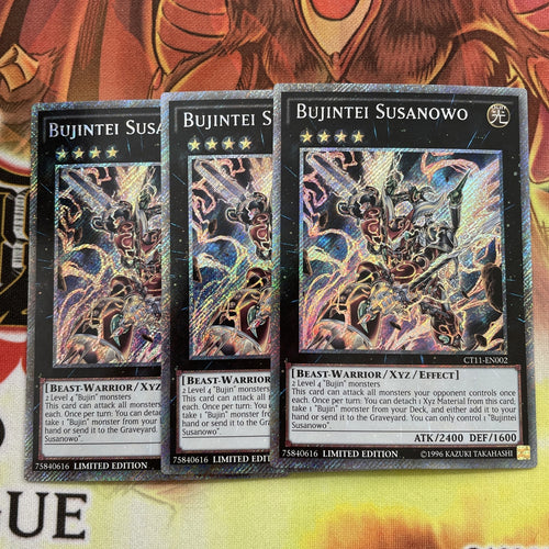 CT11-EN002 x3 BUJINTEI SUSANOWO YUGIOH CARDS
