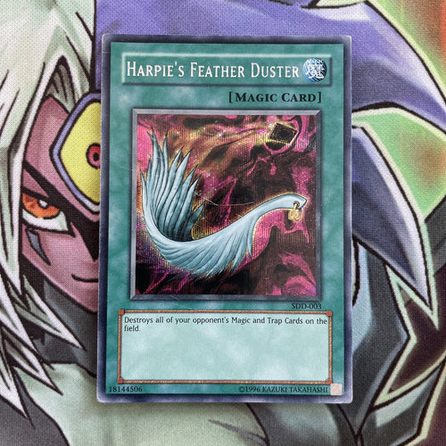 SDD-003 Harpie's Feather Duster Prismatic Secret Rare 1st Edition LP Yugioh Card