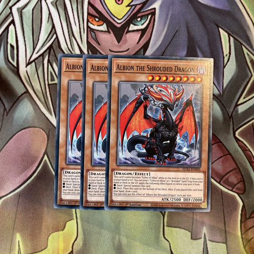 SDAZ-EN005 x3 Albion the Shrouded Dragon Common Excellent Condition Yugioh