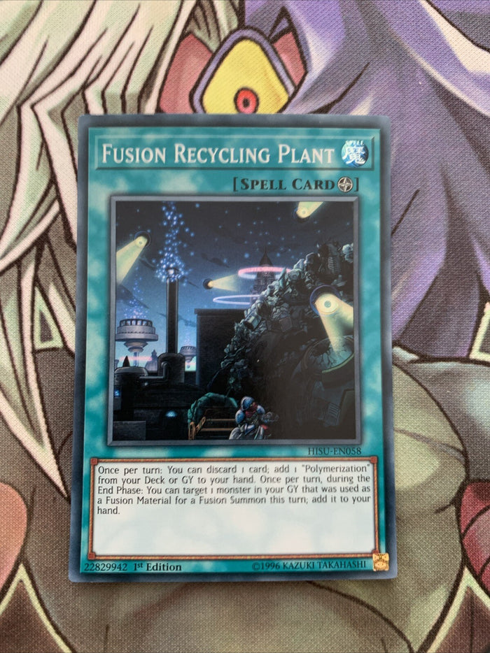 HISU-EN058 Fusion Recycling Plant Super Rare 1st Edition NM Yugioh Card