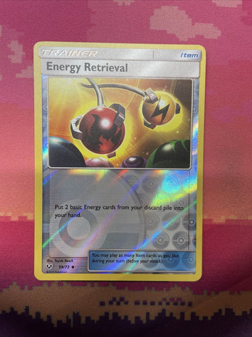 Pokemon Card Energy Retrieval Shining Legends Reverse Holo 59/73 NM
