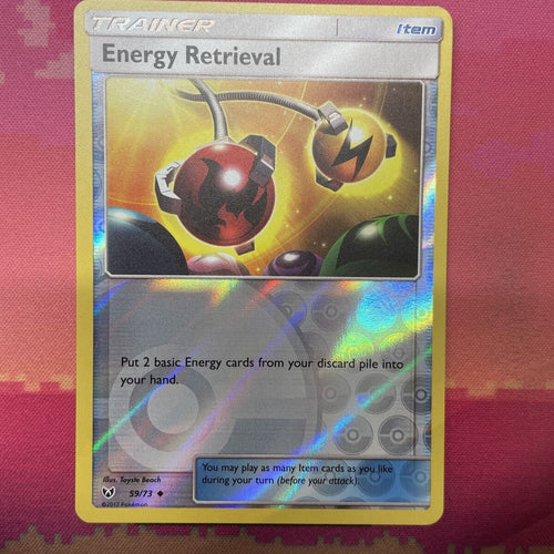 Pokemon Card Energy Retrieval Shining Legends Reverse Holo 59/73 NM