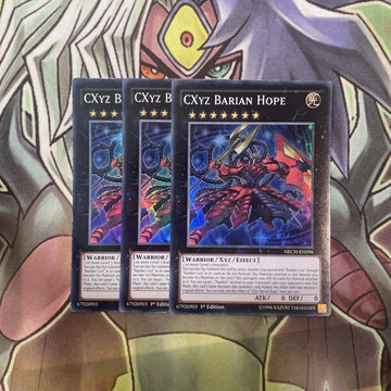 NECH-EN096 CXyz Barian Hope Super Rare x3 Excellent Condition Yugioh