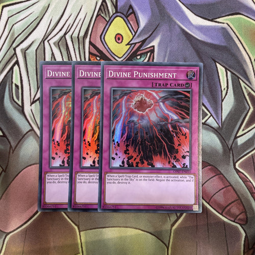 OP07-EN010 Divine Punishment Super Rare x3 Excellent Condition Yugioh