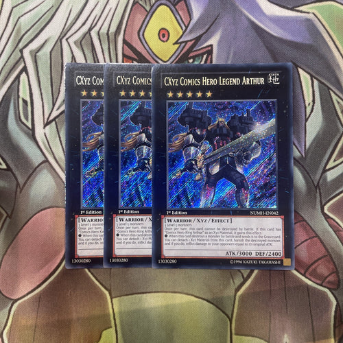 NUMH-EN042 CXyz Comics Hero Legend Arthur Secret x3 Excellent Condition Yugioh