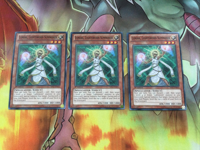 SDLI-EN012 Yugioh 3x Lumina, Lightsworn Summoner 1st Edition (NM)