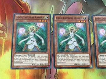 SDLI-EN012 Yugioh 3x Lumina, Lightsworn Summoner 1st Edition (NM) (back)