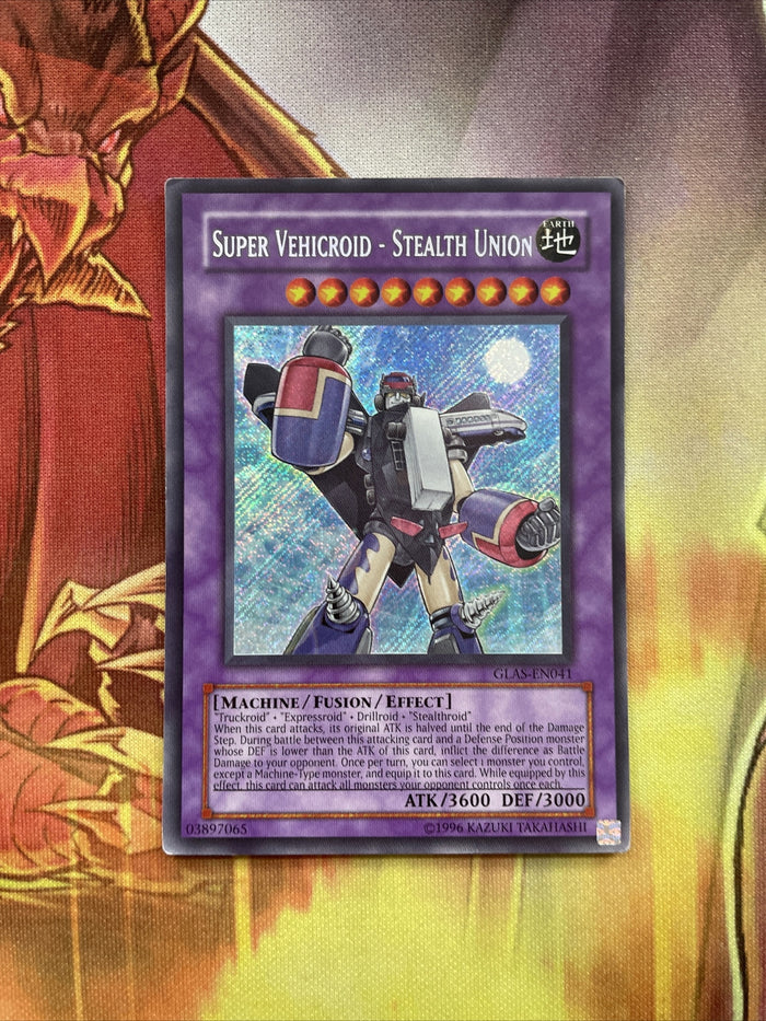 Glas-en041 Super Vehicroid Stealth Union Secret Rare Yugioh Card