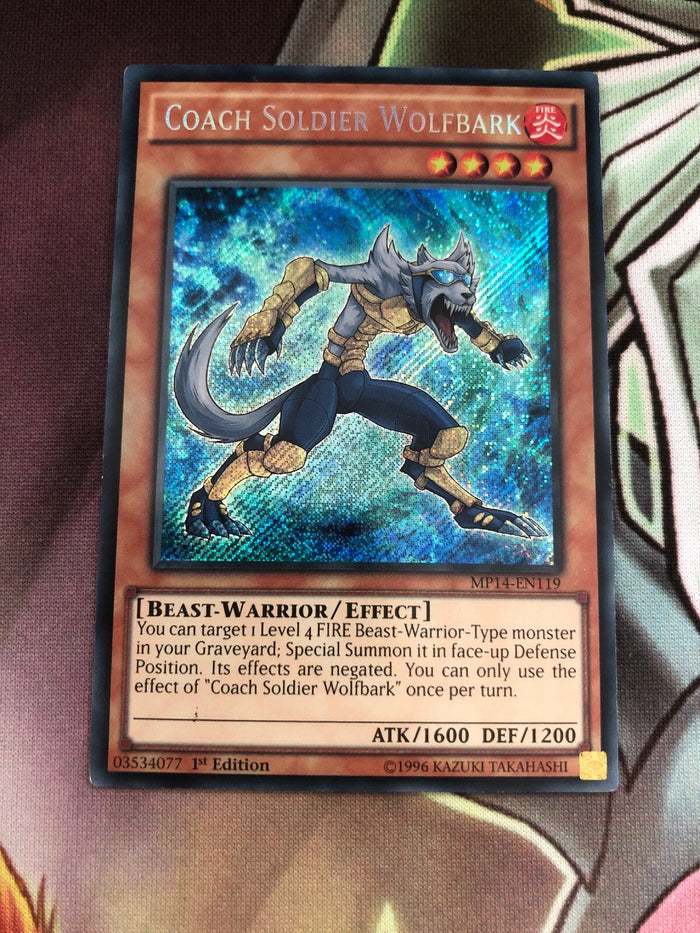 MP14-EN119 COACH SOLDIER WOLFBARK - Secret Rare - NM - 1st Edition Yugioh