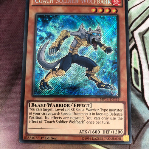 MP14-EN119 COACH SOLDIER WOLFBARK - Secret Rare - NM - 1st Edition Yugioh